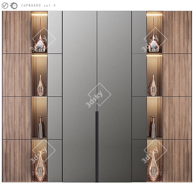 Modern Style Cupboard Set 3D model image 1