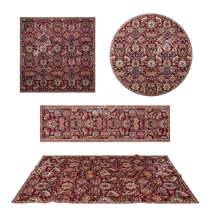 Luxury Rug Set - 8 Exquisite Designs 3D model image 1