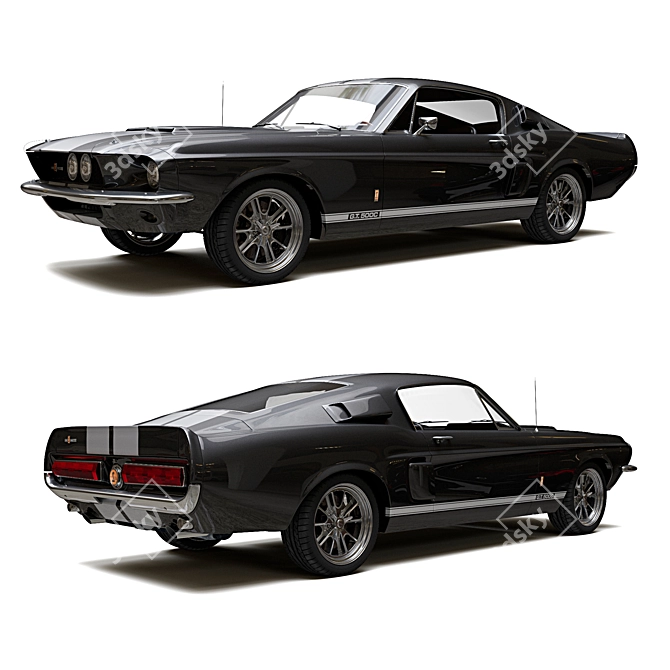 Classic Ford Shelby Mustang GT500 3D model image 1