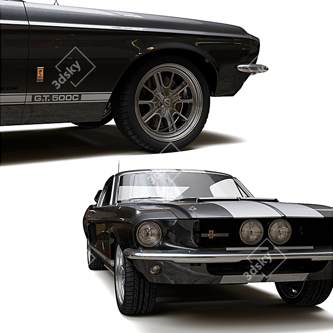 Classic Ford Shelby Mustang GT500 3D model image 2