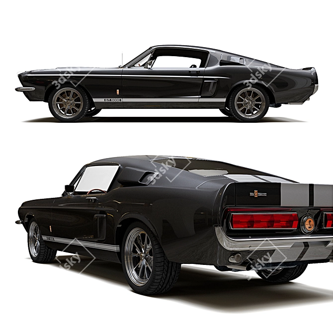 Classic Ford Shelby Mustang GT500 3D model image 3