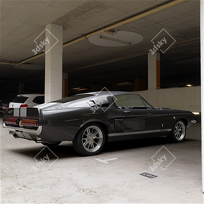 Classic Ford Shelby Mustang GT500 3D model image 6