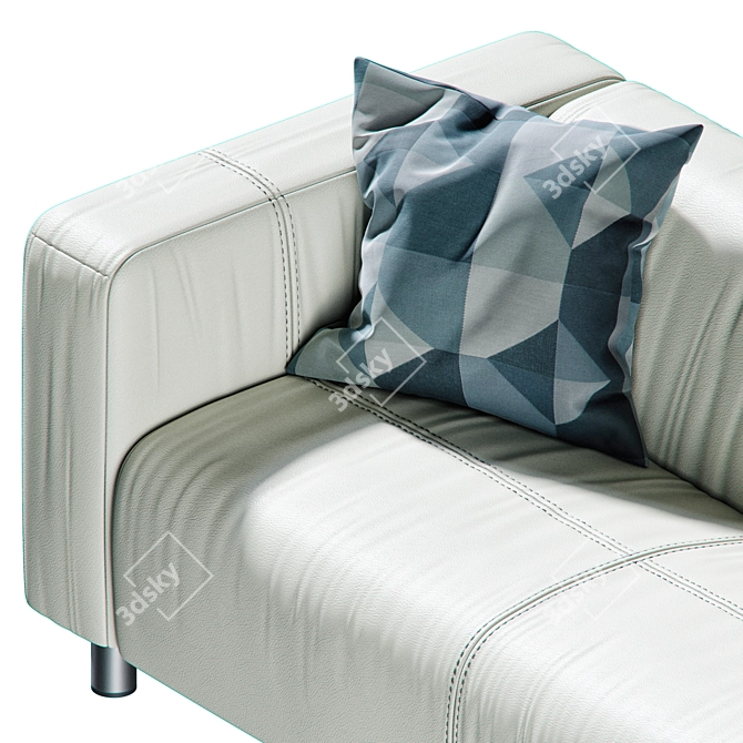 Sleek Leather Sofa: KLIPPAN by Ikea 3D model image 7