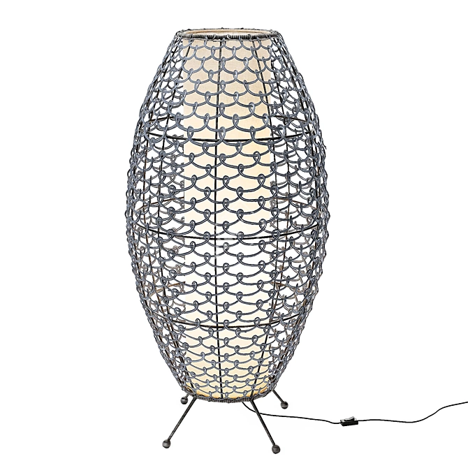 Bamboo Dreams Rattan Floor Lamp 3D model image 6