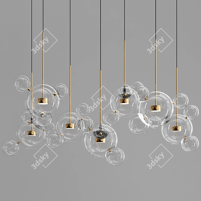 Bolle Bubble LED Pendant: Modern Illumination 3D model image 2