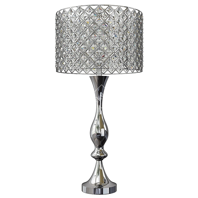 Silver Orchid Crystal Bling Table Lamp 3D model image 1