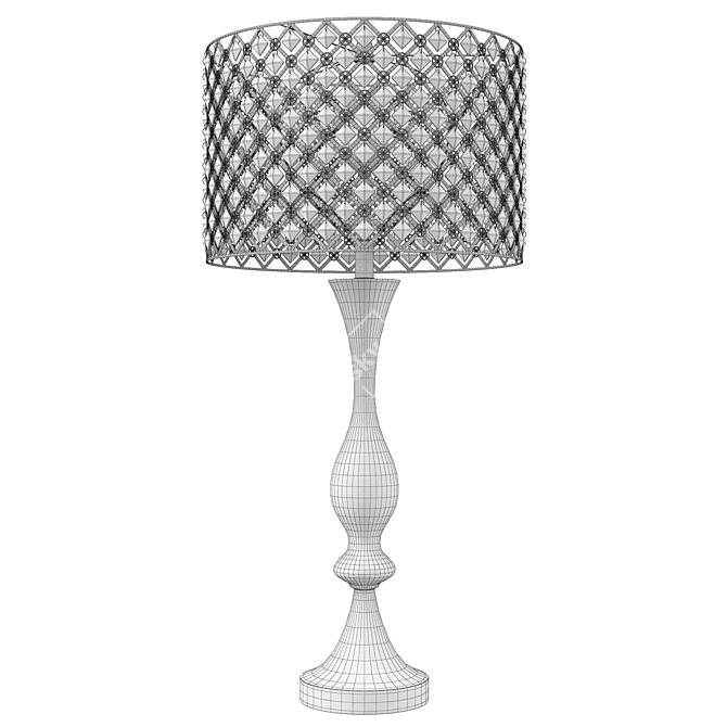 Silver Orchid Crystal Bling Table Lamp 3D model image 3