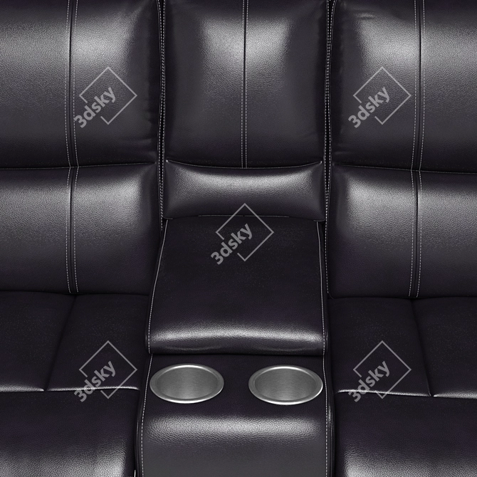 Luxury Leather Reclining Loveseat 3D model image 3