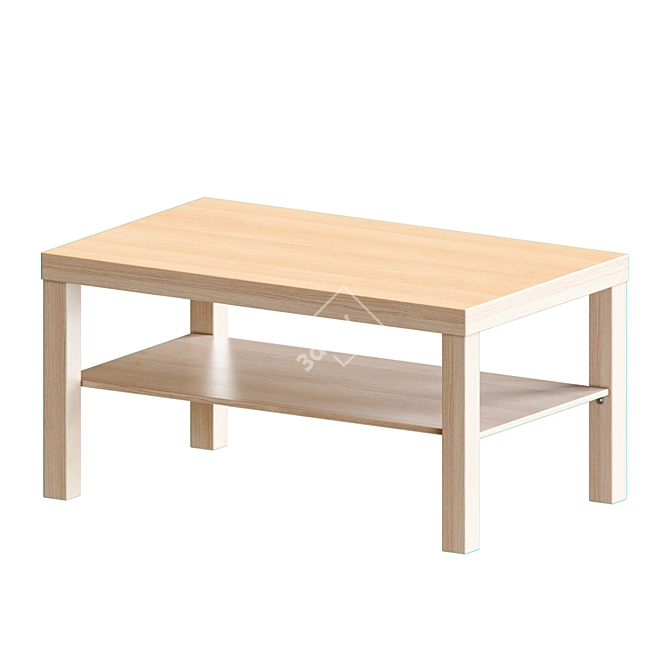 Minimalist Oak Coffee Table 3D model image 1