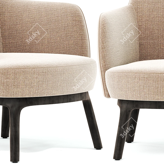 Elegant LUCYLLE Armchair: Stylish Comfort for Your Space 3D model image 2