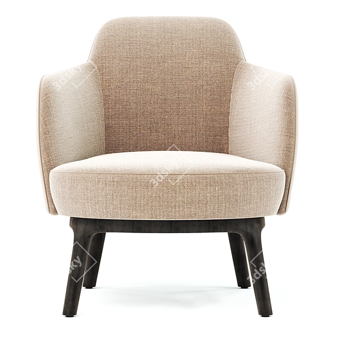 Elegant LUCYLLE Armchair: Stylish Comfort for Your Space 3D model image 4