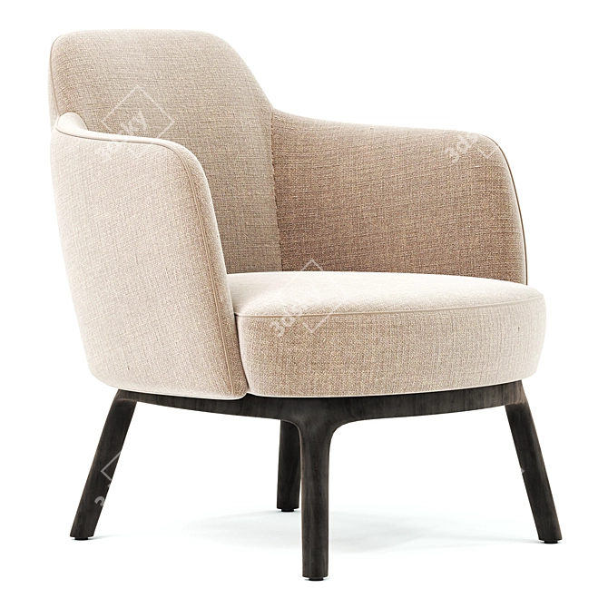 Elegant LUCYLLE Armchair: Stylish Comfort for Your Space 3D model image 5