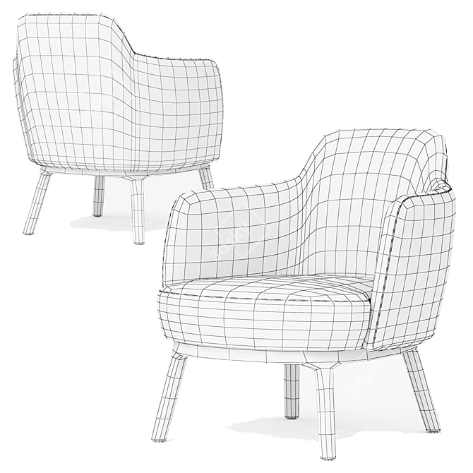 Elegant LUCYLLE Armchair: Stylish Comfort for Your Space 3D model image 7