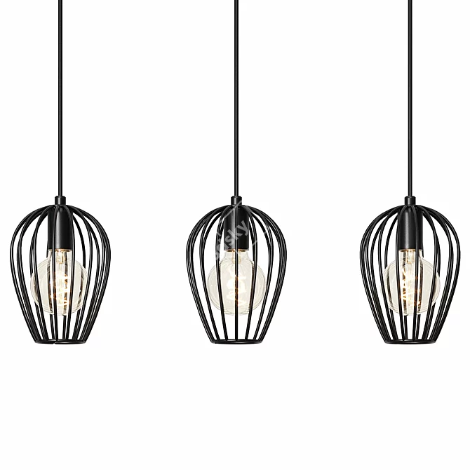 Sleek Kitchen Pendant Light 3D model image 2