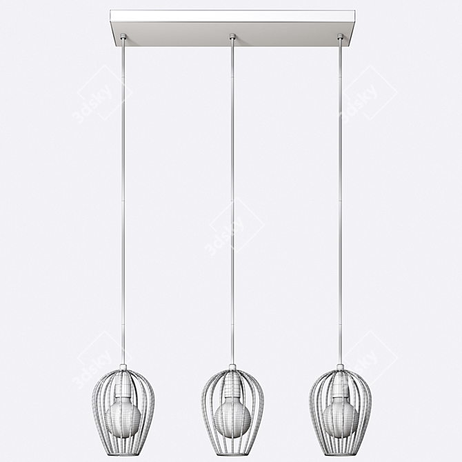 Sleek Kitchen Pendant Light 3D model image 3