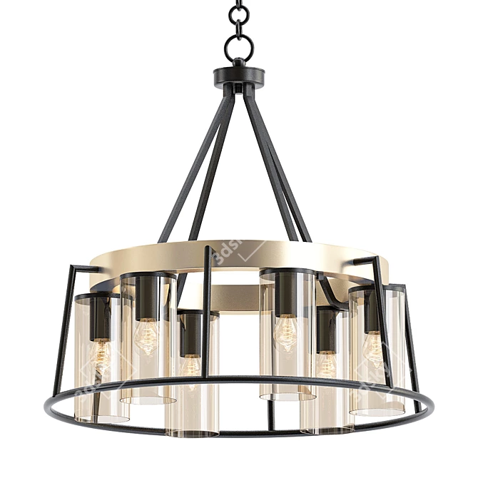 Elegant Brockton Chandelier 3D model image 1