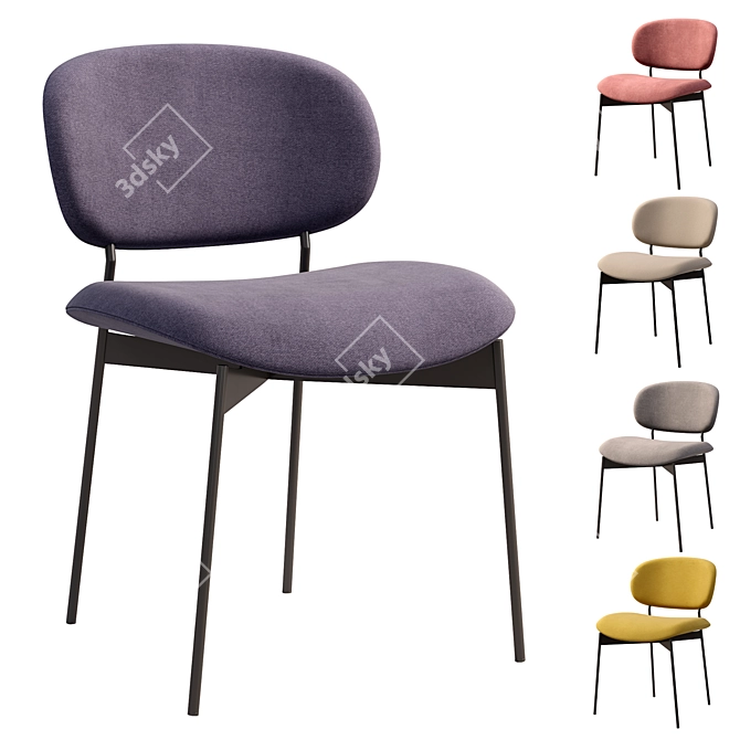  Cozy Luz Chair: Stylish Upholstered Seat 3D model image 1