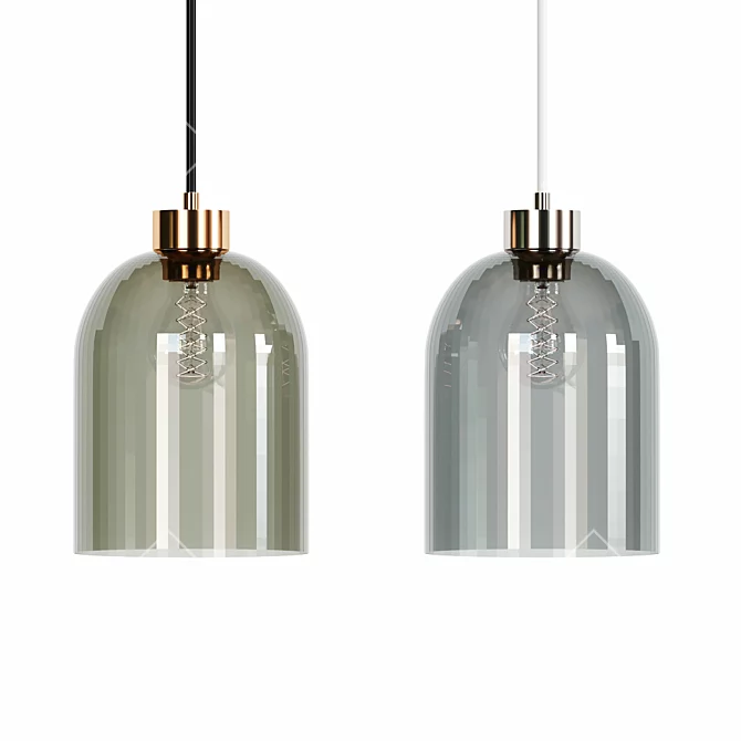 Elegant Glass Pendant Lamp 3D model image 1