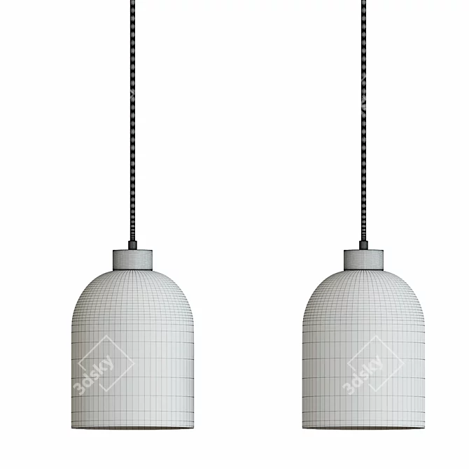 Elegant Glass Pendant Lamp 3D model image 2