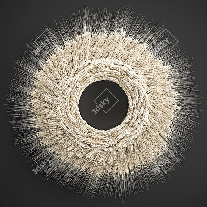 Eco Wheat Spikelet Wreath 3D model image 1