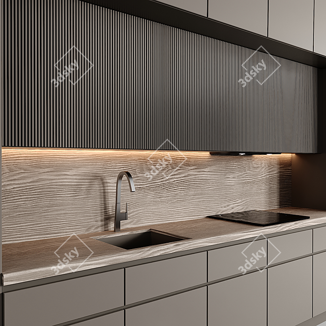 Modern Kitchen Set 3D Model 3D model image 3