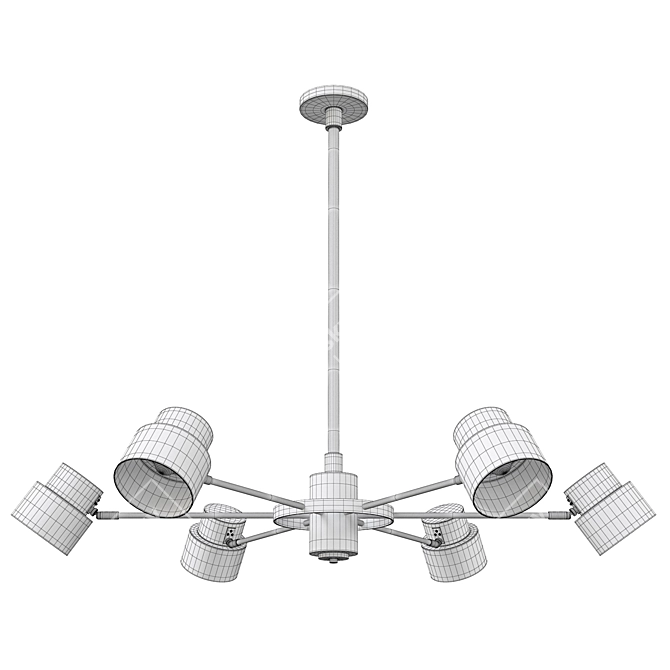 Sleek Satellite Ceiling Lamp 3D model image 2