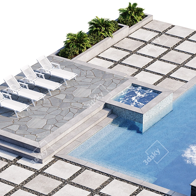 Modern Pool Design for V-Ray and Corona 3D model image 3