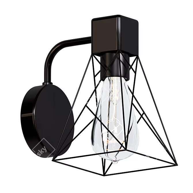 Industrial Loft Wall Lamp: Stylish Design 3D model image 1