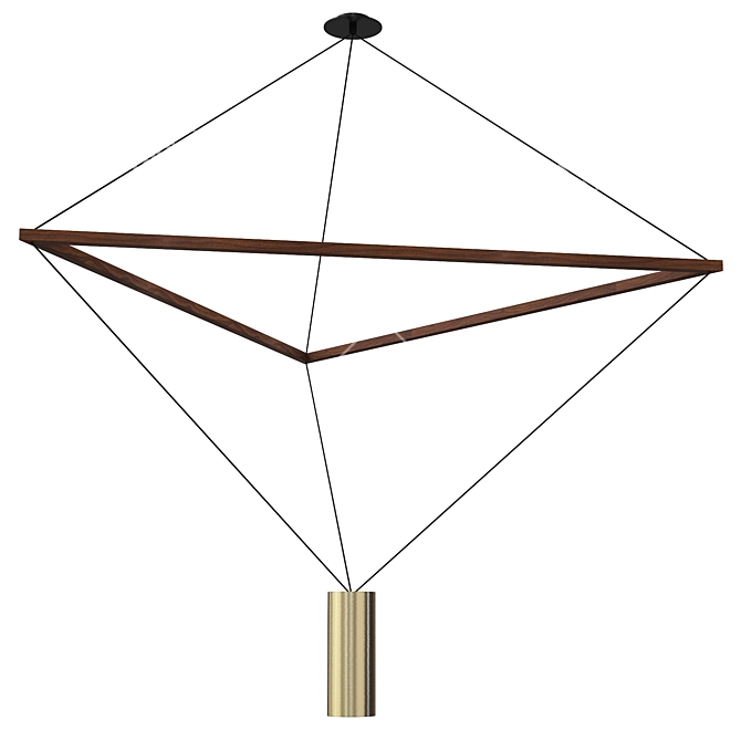 Elegant Brass Chandelier 3D model image 1