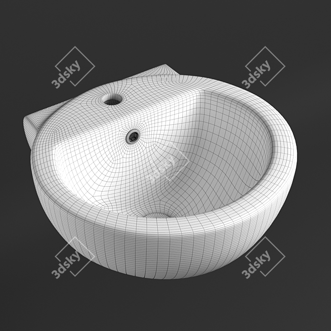 Sanita Luxe Art Pedestal Washbasin 3D model image 3