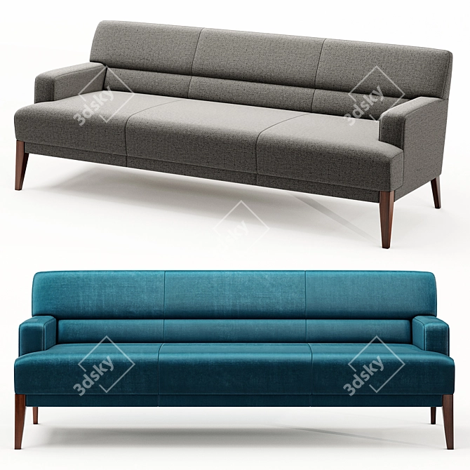 Brompton Sofa: Handcrafted Comfort 3D model image 1