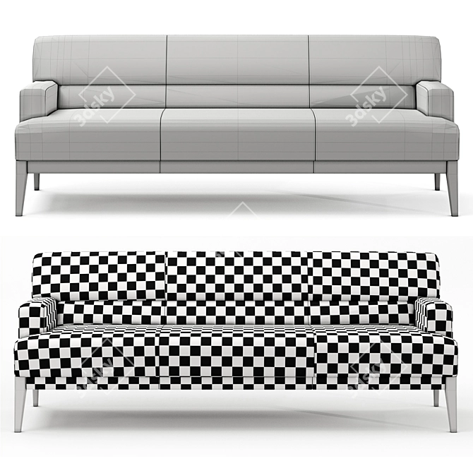 Brompton Sofa: Handcrafted Comfort 3D model image 5