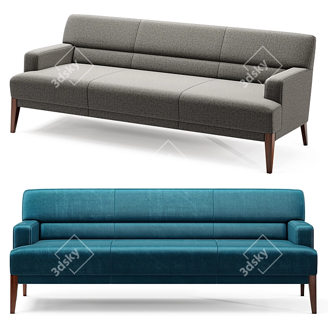 Brompton Sofa: Handcrafted Comfort 3D model image 7