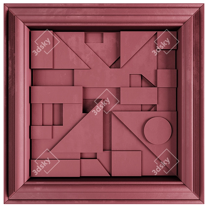  Geometric Wall Relief: Limited Edition 3D model image 2