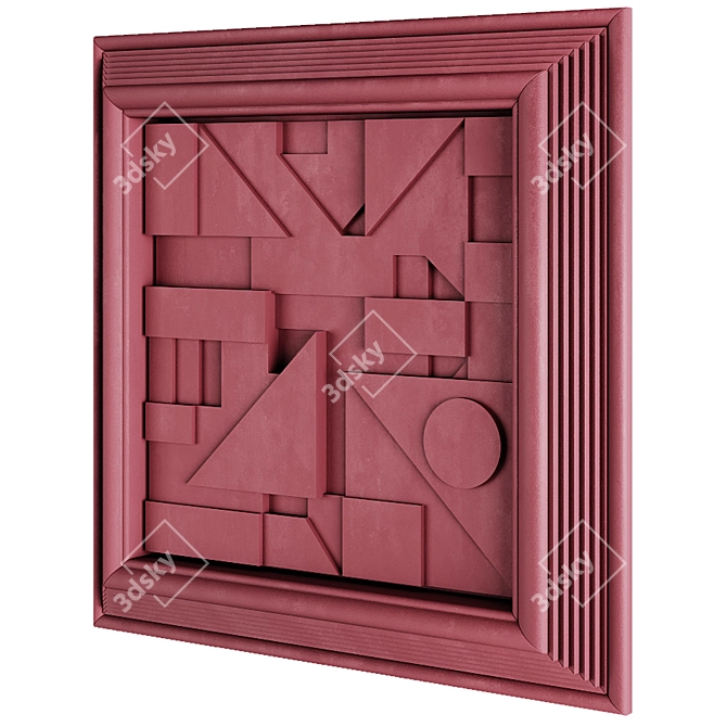  Geometric Wall Relief: Limited Edition 3D model image 4
