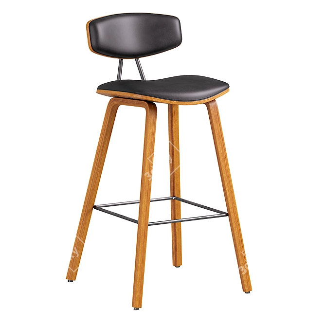 Ayanna Upholstered Stool: Stylish and Comfortable Counter Seating 3D model image 1