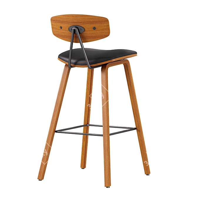 Ayanna Upholstered Stool: Stylish and Comfortable Counter Seating 3D model image 3
