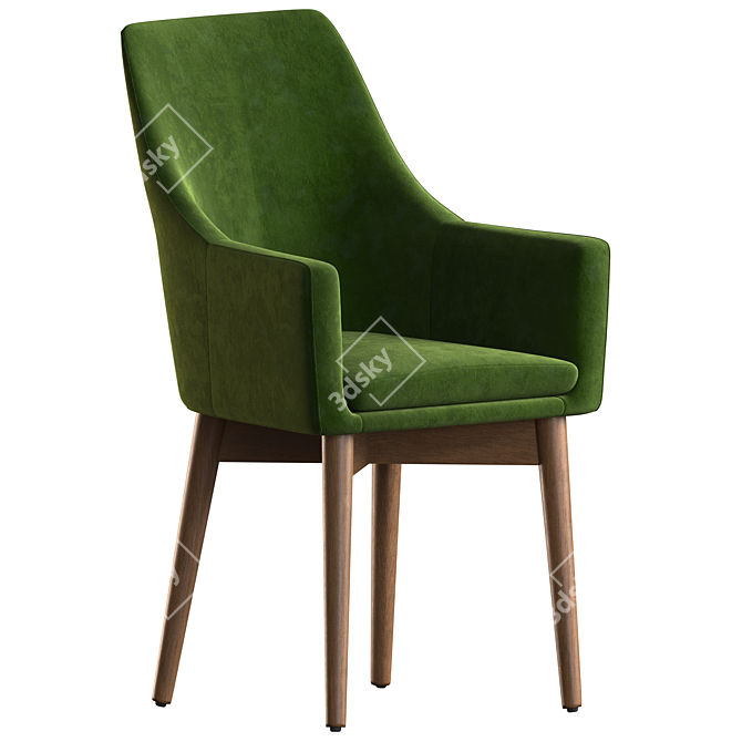Elegant Half Chair Miami 3D model image 1