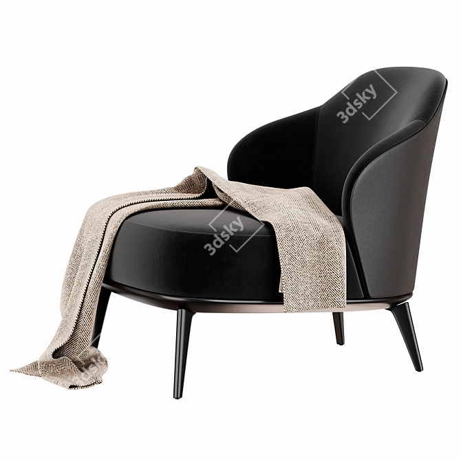 Minotti Leslie Armchair: Sleek and Stylish Seating 3D model image 4