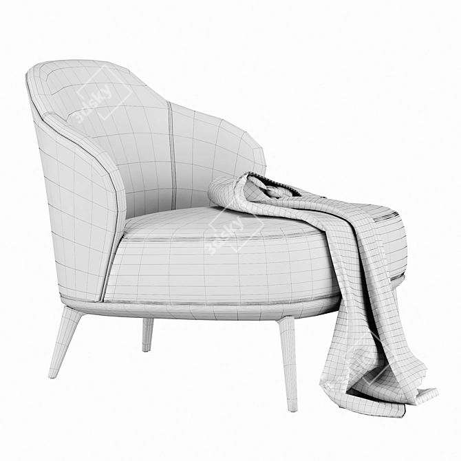 Minotti Leslie Armchair: Sleek and Stylish Seating 3D model image 5