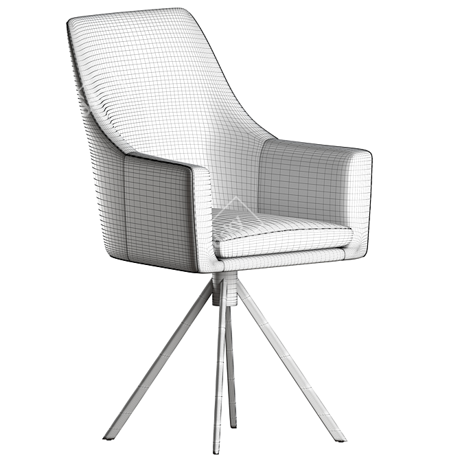 Unique Half Armchair Miami in Metal Support 3D model image 2