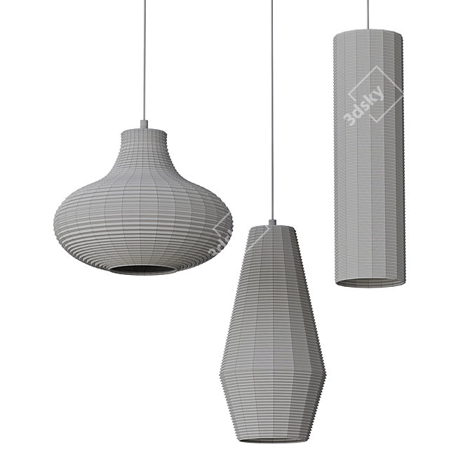 Elegance in Glass: Modern Pendant Light 3D model image 2