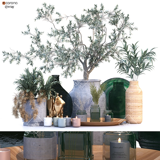 EcoGreen Decor Set 3D model image 1