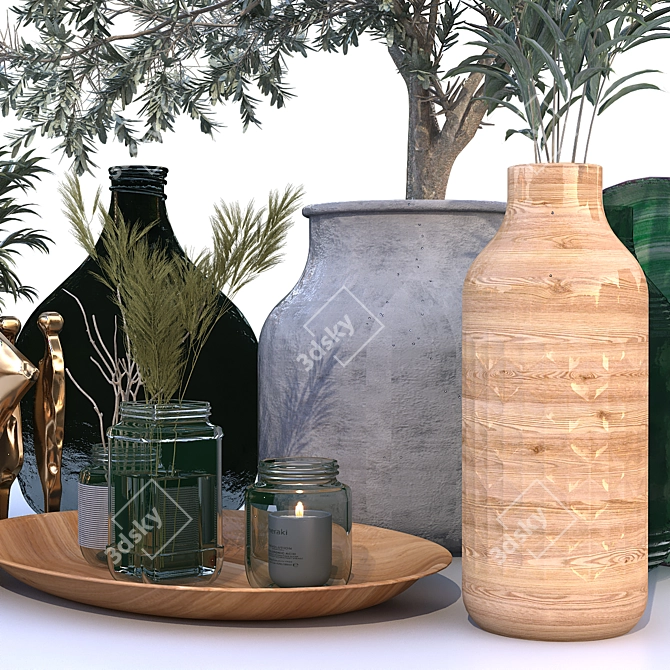 EcoGreen Decor Set 3D model image 5