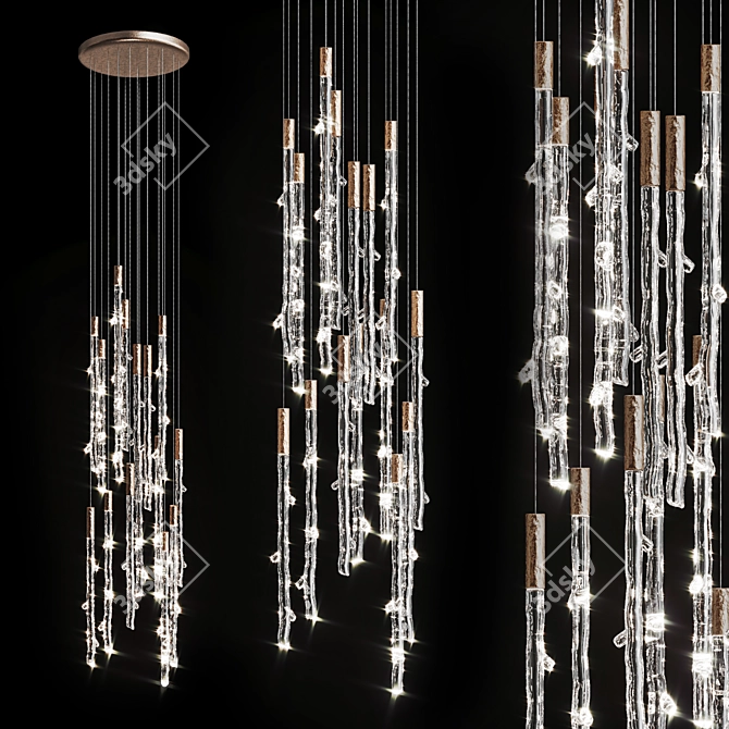 Elegant Branch Pendant Lamp 3D model image 1