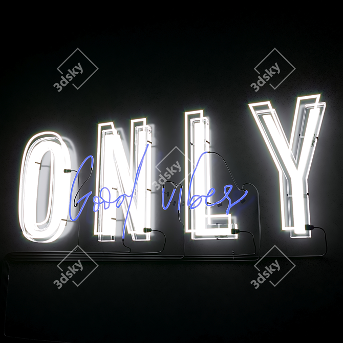 Life is Beautiful Neon Sign 3D model image 1