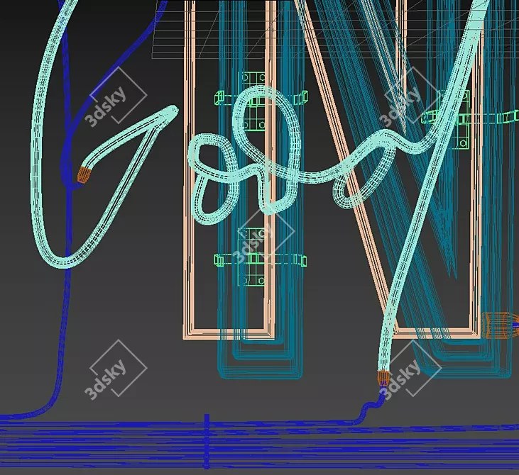 Life is Beautiful Neon Sign 3D model image 4