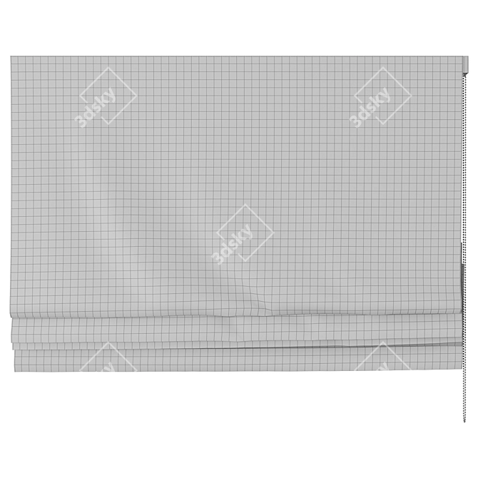 Modern Monochrome Roman Curtains 3D model image 3