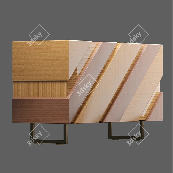 Mariani Slide: Versatile Wood-textured Sideboard 3D model image 3