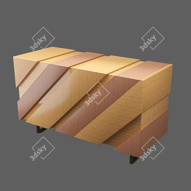 Mariani Slide: Versatile Wood-textured Sideboard 3D model image 4